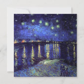 blanco uitnodiging, van Gogh starry avond Kaart (Achterkant)