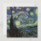 blanco uitnodiging, van Gogh starry avond Kaart (Achterkant)