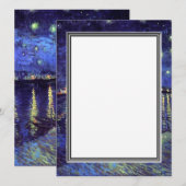 blanco uitnodiging, van Gogh starry avond Kaart (Voorkant / Achterkant)