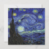 blanco uitnodiging, van Gogh starry avond Kaart (Achterkant)