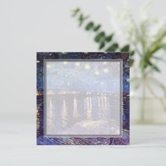 blanco uitnodiging, van Gogh starry avond Kaart (Staand voorkant)