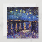 blanco uitnodiging, van Gogh starry avond Kaart (Achterkant)