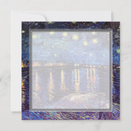 blanco uitnodiging, van Gogh starry avond Kaart