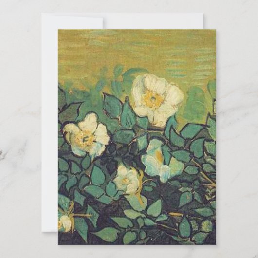 Blanco uitnodiging, Van Gogh Wild Rozen Kaart (Voorkant)