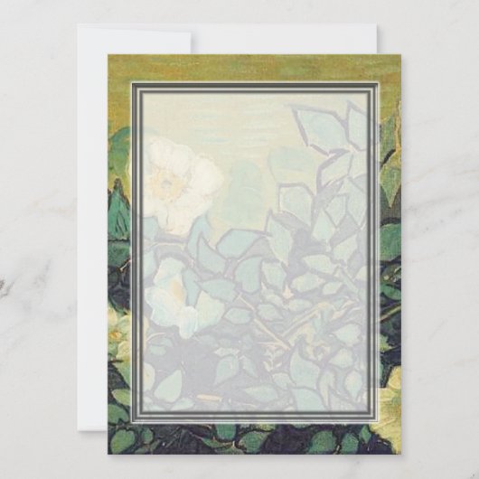 Blanco uitnodiging, Van Gogh Wild Rozen Kaart (Voorkant)