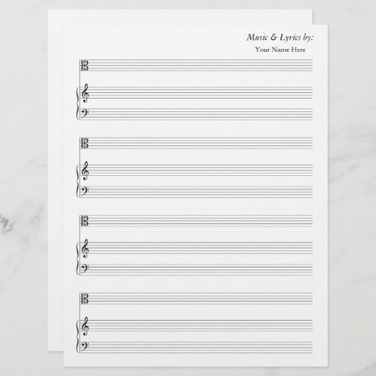 Blanco vel Music Alto en Piano (Voorkant / Achterkant)