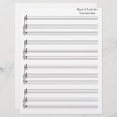 Blanco vel muziek Blank Piano Treble Clef (Voorkant / Achterkant)