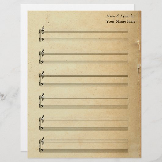  blanco vellen muziekpianostations (Voorkant / Achterkant)