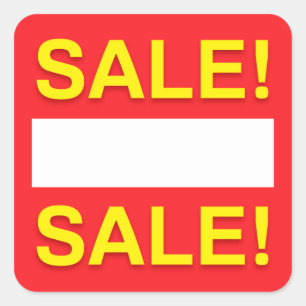 Blanco verkoopkorting of prijssticker vierkante sticker