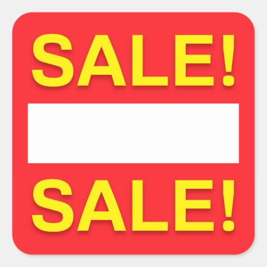 Blanco verkoopkorting of prijssticker vierkante sticker (Voorkant)