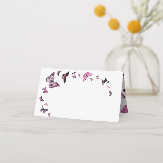 Blanco vlinder voor handgeschreven bruiloft plaatskaartje (Voorkant)