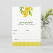 Blanco Waterverf gele dag gele gele pokadots Kaart (Staand voorkant)