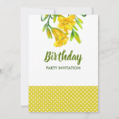 Blanco Waterverf gele dag gele gele pokadots Kaart (Achterkant)