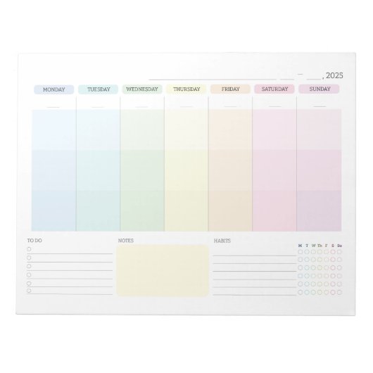 Blanco weekplanner notitieblok (Voorkant)