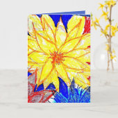 Blanco Wenskaart Kaart (Gele Bloem)