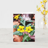 Blanco wenskaart met thema natuur kaart (Gele Bloem)