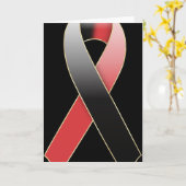 Blanco Wenskaart voor zwarte en rode lint Kaart (Gele Bloem)