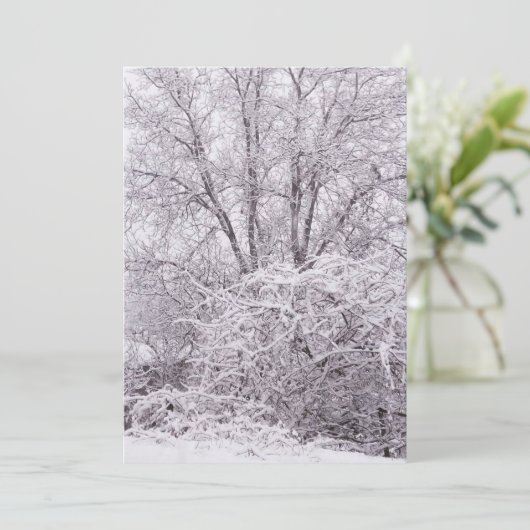 Blanco wintersceen feestdagenkaart (Staand voorkant)