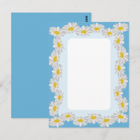 Blanco Witte Dagen met Sky Blue Card  Briefkaart (Voorkant / Achterkant)