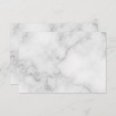 Blanco witte marmer bruiloft advieskaart (Voorkant / Achterkant)
