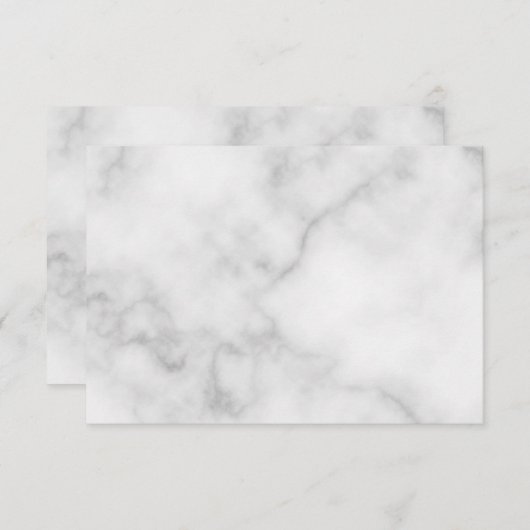 Blanco witte marmer bruiloft advieskaart (Voorkant / Achterkant)