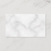 Blanco witte marmer bruiloft plaatskaartje (Achterkant)