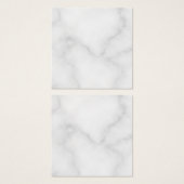 Blanco witte marmer bruiloft vierkante visitekaartjes (Voorkant /achterkant)