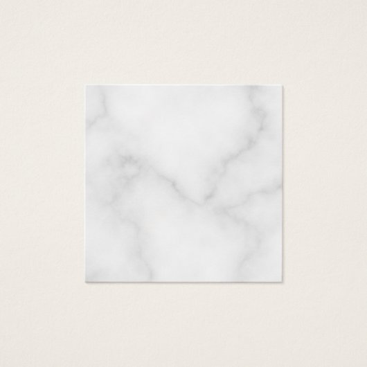 Blanco witte marmer bruiloft vierkante visitekaartjes (Voorkant)