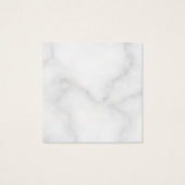 Blanco witte marmer bruiloft vierkante visitekaartjes (Achterkant)