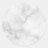 Blanco witte marmer ronde sticker (Voorkant)