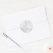 Blanco witte marmer ronde sticker (Envelop)