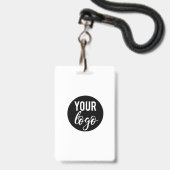 Blanco witte Sjabloon Uw Logo hier werknemer Badge (Voorkant met koord)