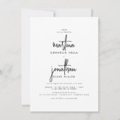 Blanco y Negro Invitación de Boda Sencilla Kaart (Achterkant)