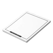 Blanco zwart en wit met aangepaste naam notitieblok (Linkerzijde)