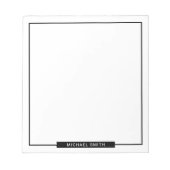 Blanco zwart en wit met aangepaste naam notitieblok (Voorkant)