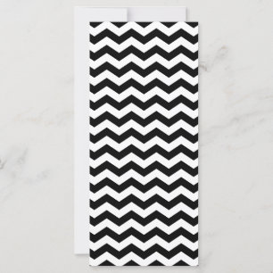 Blanco zwart en witte zigzag Invite