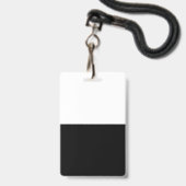 Blanco zwart wit, Sjabloon aangepaste tekstfoto Badge (Voorzijde met lanyard)