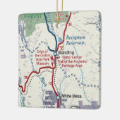 Blanding Utah kaart Keramisch Ornament (Links)