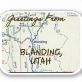 Blanding Utah Vintage Sticker (Voorkant)