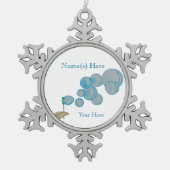 Blangen Tin Sneeuwvlok Ornament (Voorkant)