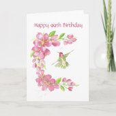 Blank 99th Birthday Cherry Blossom & Hummingbird Kaart (Voorkant)