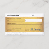 Blank Abundance Check Gold Wet van Aantrekking Visitekaartje (Voorkant)