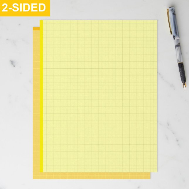 Blank Aesthetic Yellow Graph Papers (Grid Squared) Briefhoofd (yellow engineering graph paper, quad ruled paper for drafting)