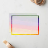 Blank All Occasion Bordered Watercolor Notitiekaartje (Voorkant / Achterkant in situ)