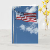 Blank American Flag Wenskaart Kaart (Gele Bloem)