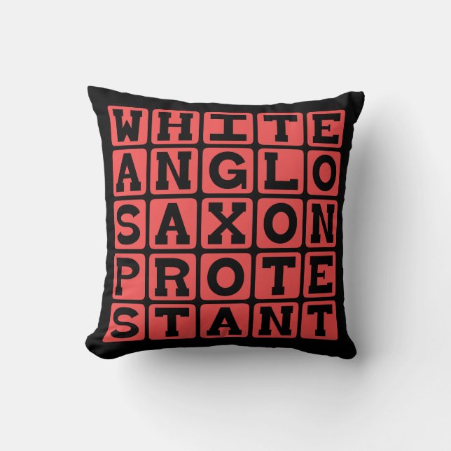 Blank Anglo-Saksische protestant, WASP Kussen (Voorkant)