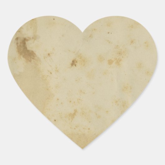 Blank Antiek Gevlekt 1870's Paper Heart Sticker (Voorkant)