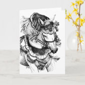 Blank Arabian Horse Wenskaart Kaart (Gele Bloem)