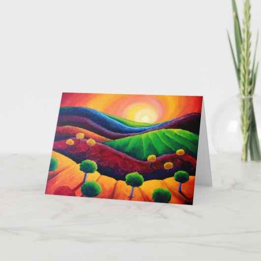 Blank Art Greeting Card, origineel art sunset Kaart (Voorkant)