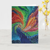 Blank Art wenskaart, originele kunstgalaxy Kaart (Gele Bloem)